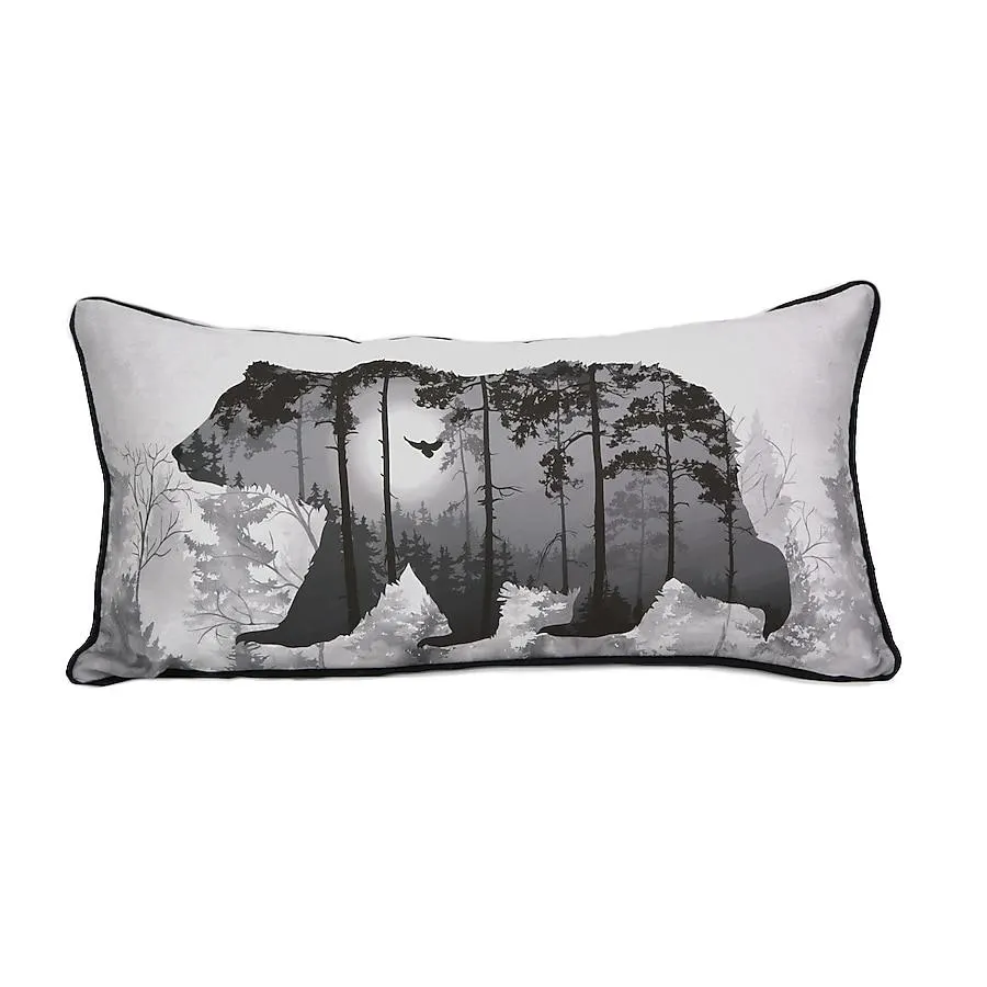 Donna Sharp 11-in x 20-in Gray Rectangular Indoor Decorative Pillow