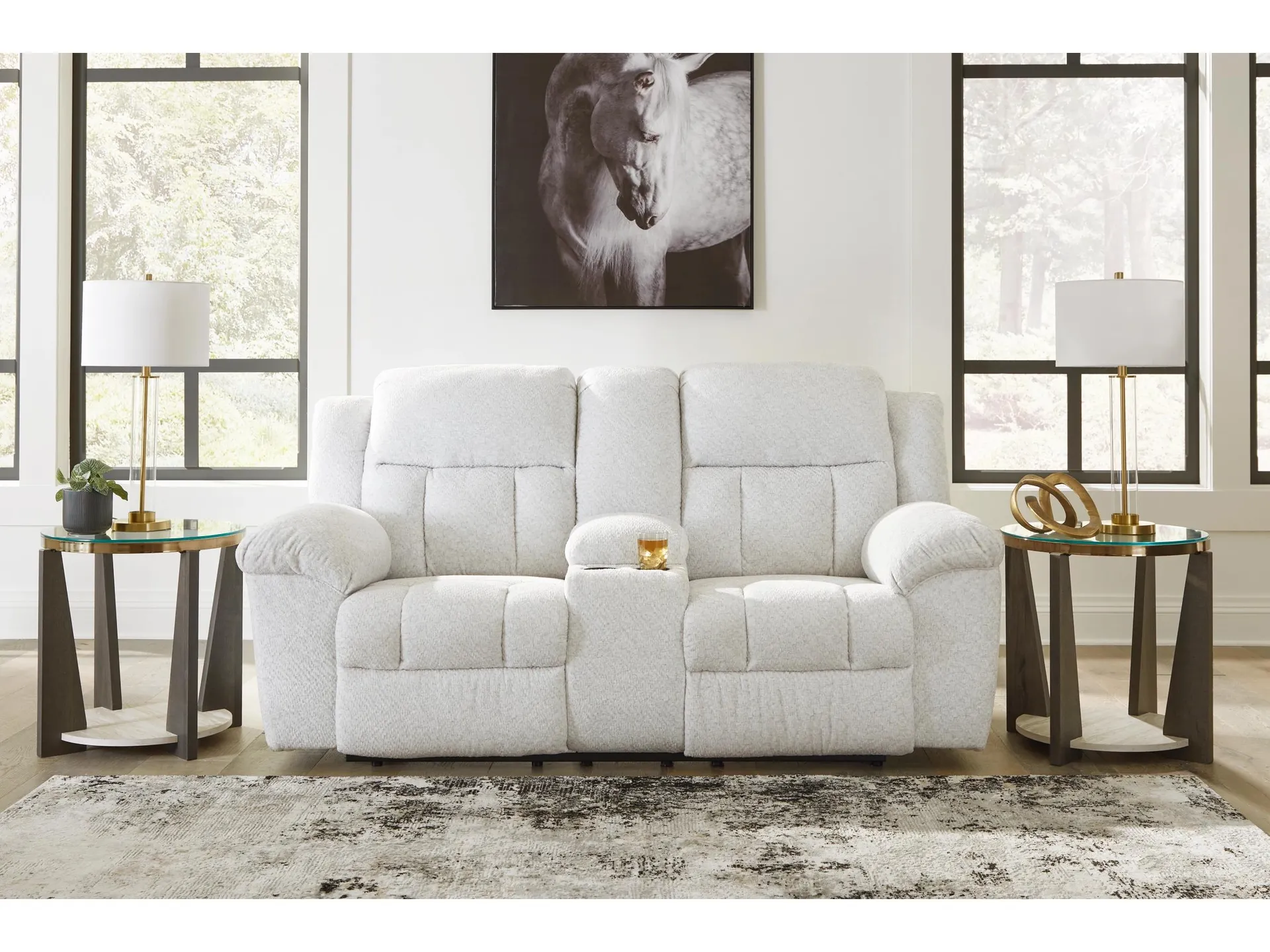 Frohn Manual Reclining Loveseat with Console
