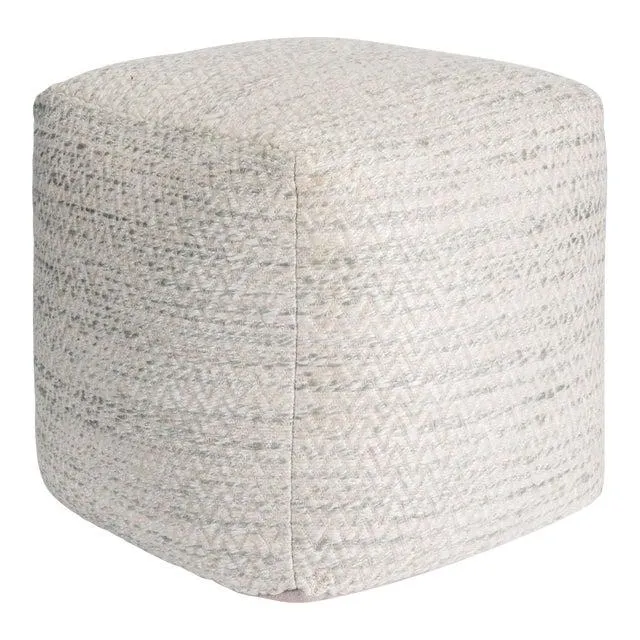 Pasargad Home Galaxy Silk & Wool Zig-Zag Design Pouf