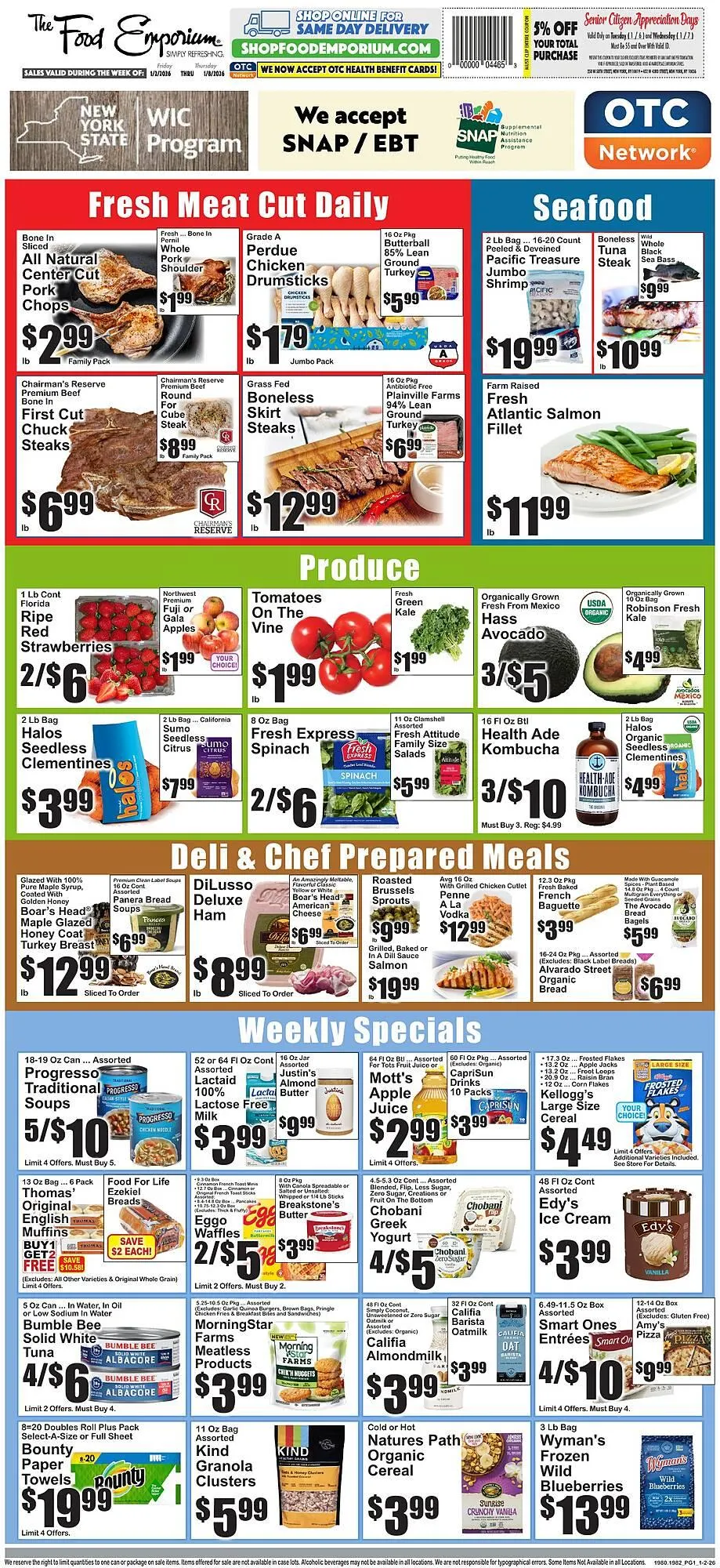 Weekly ad The Food Emporium circular from January 2 to January 8 2026 - Page 1