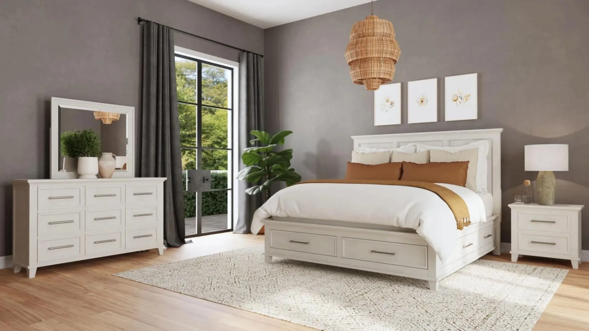 Canterbury Queen Bedroom 4pc Set - Ivory