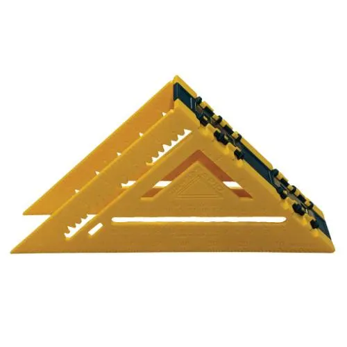 1002 Double-Sided Rafter Square, 1/8 in Graduation, HIPS, 7 in L, 7 in W