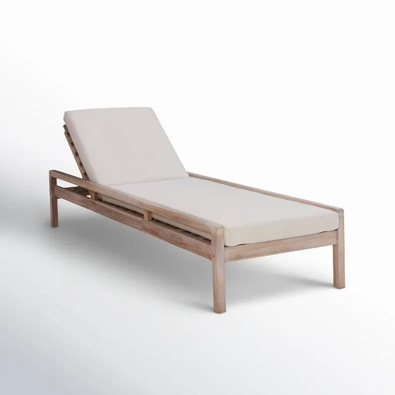 Amina 26.75'' Outdoor Acacia Chaise Lounge
