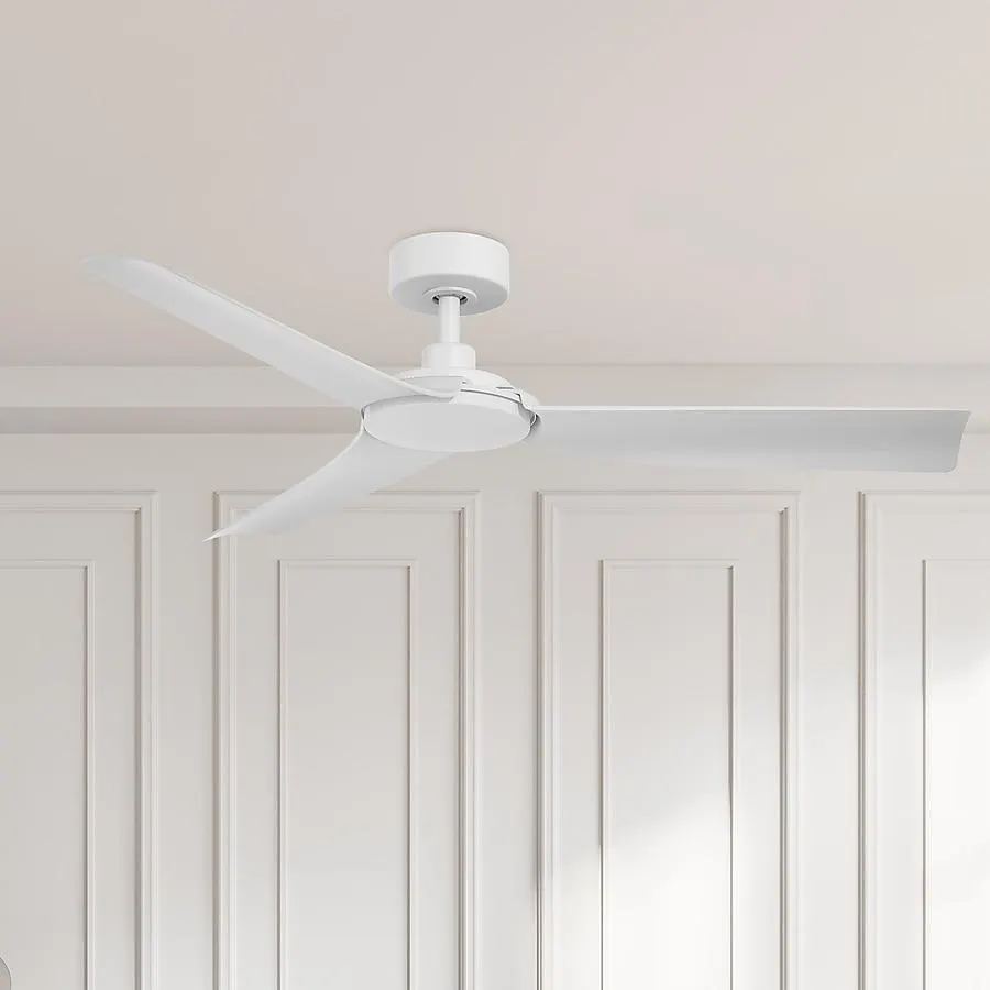 Harbor Breeze Lochwood 52-in Outdoor Matte White with Matte White Blades Ceiling Fan Without Light 3 -Blade )
