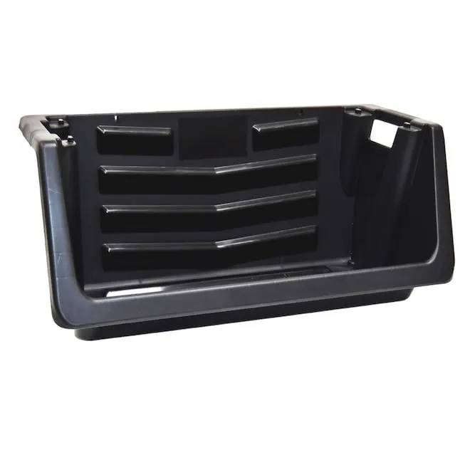 Project Source ( 16.21-in W x 14.49-in H x 31.3-in D ) Black Plastic Stackable Bin