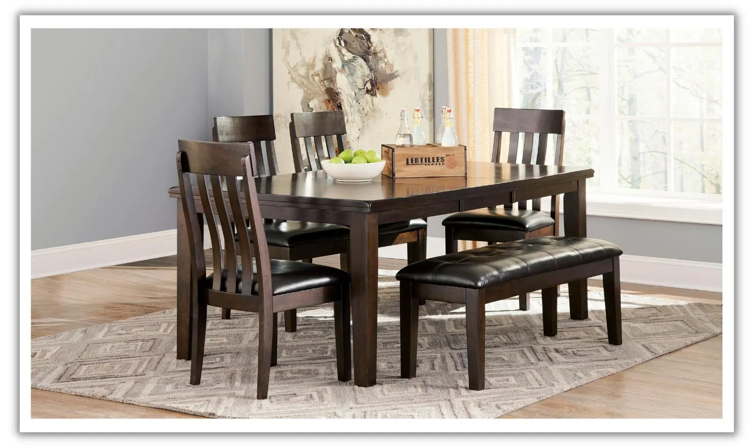 Modern Heritage Haddigan 6-Seater Dining Set in Dark Brown