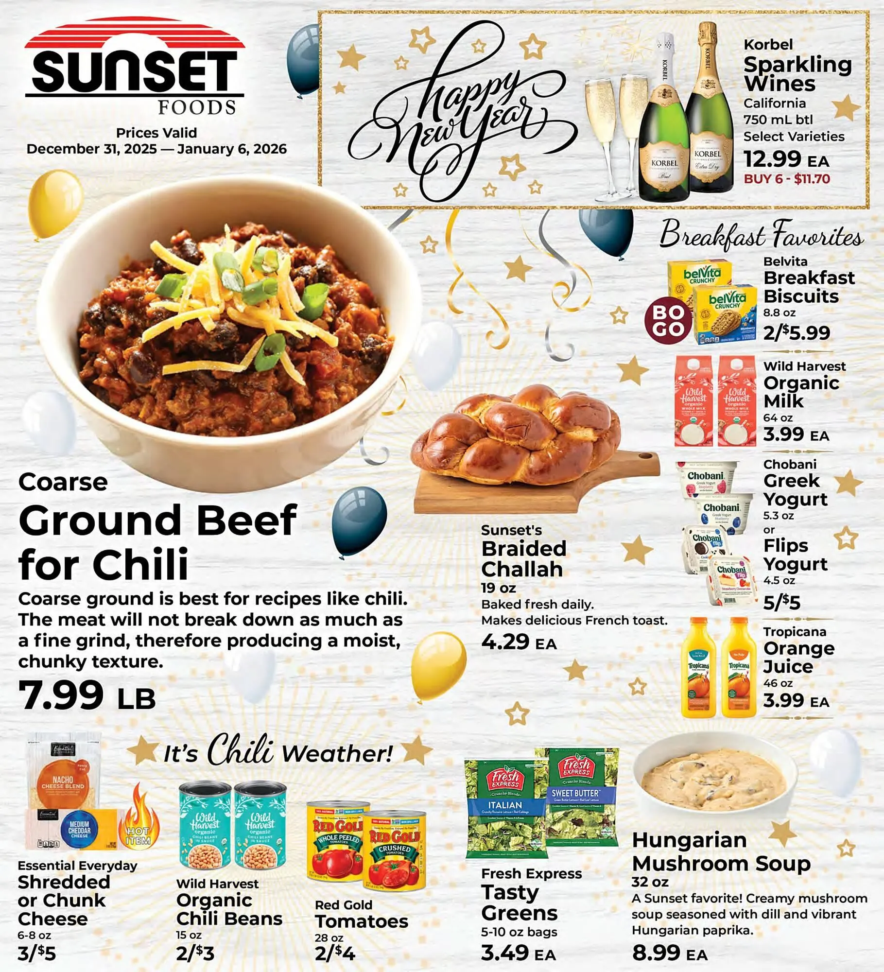 Weekly ad Sunset Foods weekly ad from December 31 to January 6 2026 - Page 1