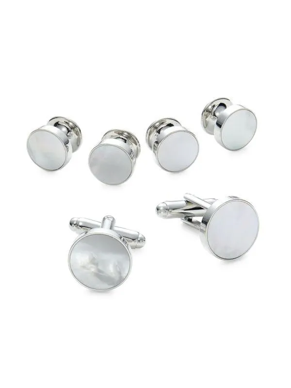 Circle Cuff Link & Shirt Stud Set