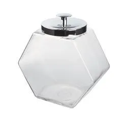 Large Glass Jar with Chrome Lid