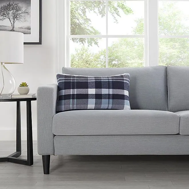 Member's Mark Plaid Faux Fur Decorative Pillow 14" x 24" (Assorted Designs)