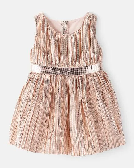 Baby Girl Sleeveless Occasion Dress - Gold