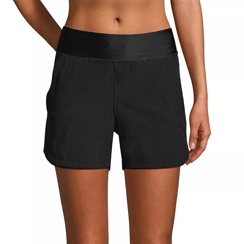 Women's Lands' End 5" Quick Dry Swim Shorts With Panty