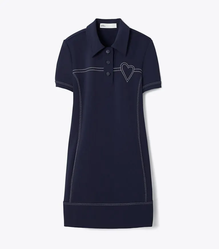 PICK STITCH STRETCH POLO DRESS