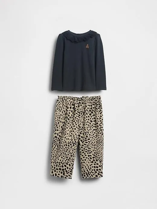 Baby Eyelet Collar Outfit Set