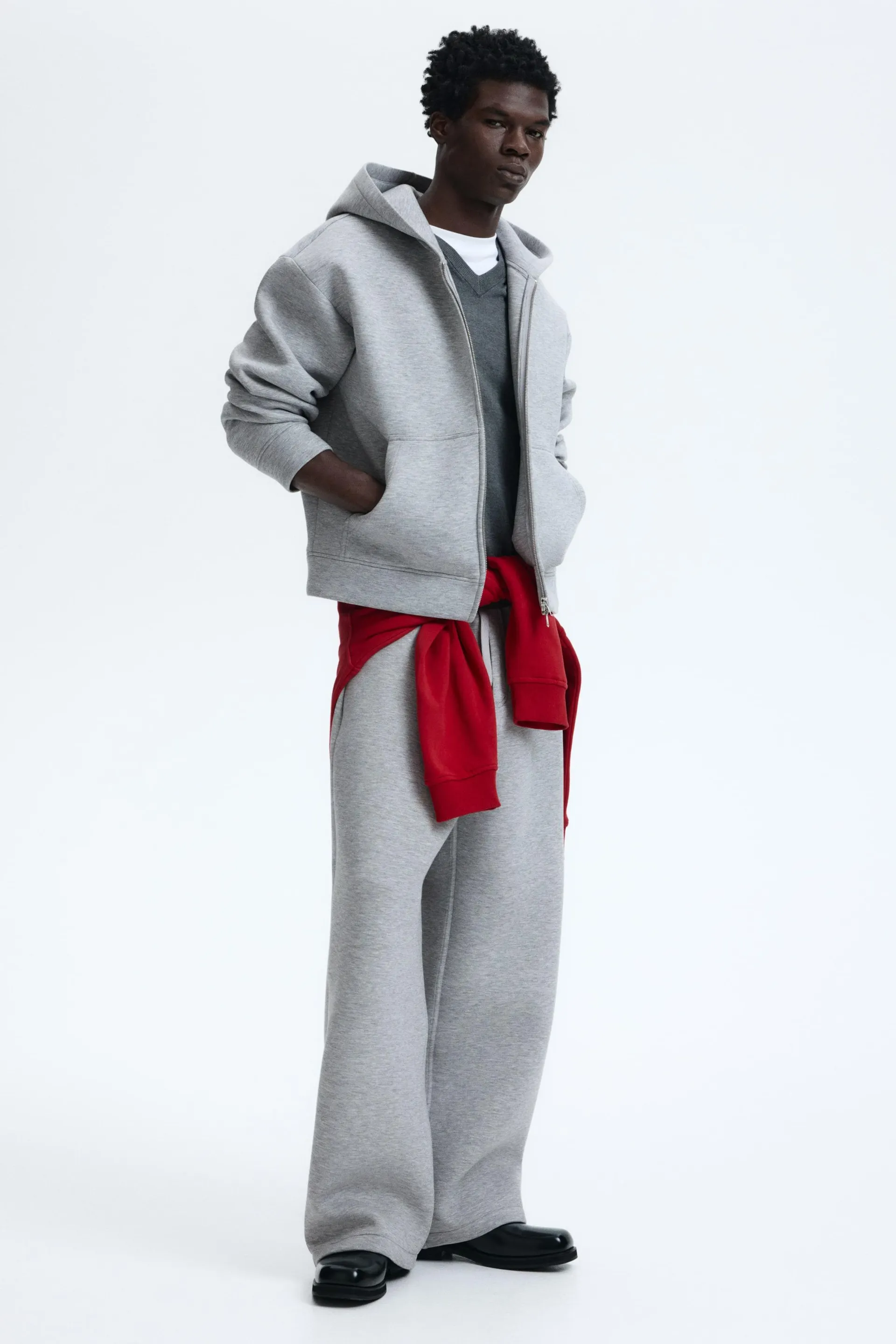 Loose-Fit Scuba Hooded Jacket