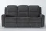 Anton Grey 78" Manual Reclining Fabric Sofa | Track Arms | Wall Hugger