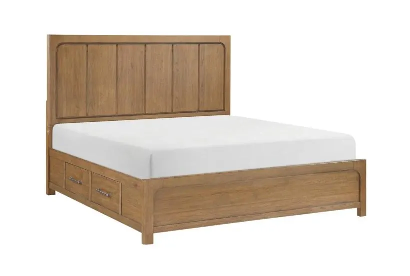 Lore Brown Cal King Platform Bed With Storage