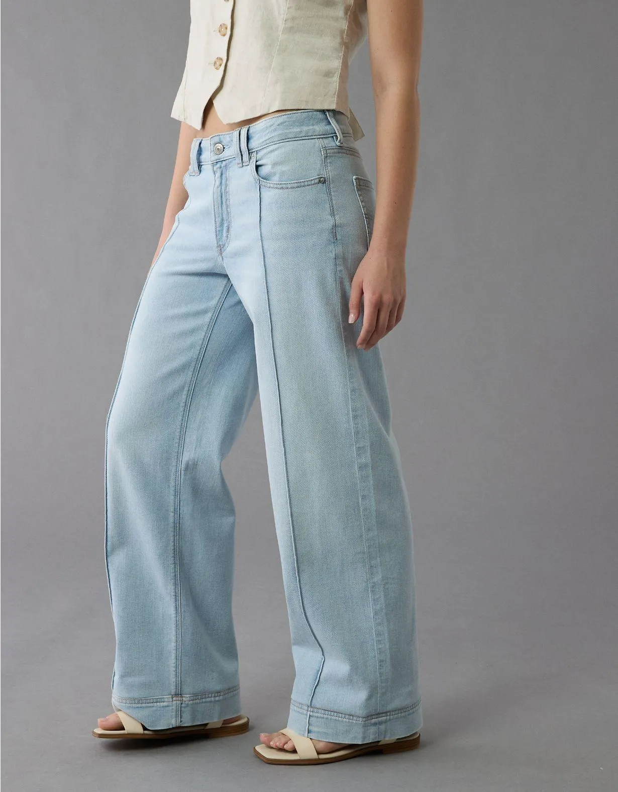 AE Dreamy Drape Stretch Low-Rise Baggy Wide-Leg Jean
