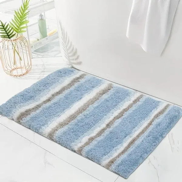 Home Weavers Glamour Collection 100% Polyester Microfiber TPR Non-Slip Machine Washable Bathroom Rug