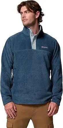 Columbia Mens Steens Mountain Half Snap Fleece Jacket, Everblue/Crushed Blue, Small