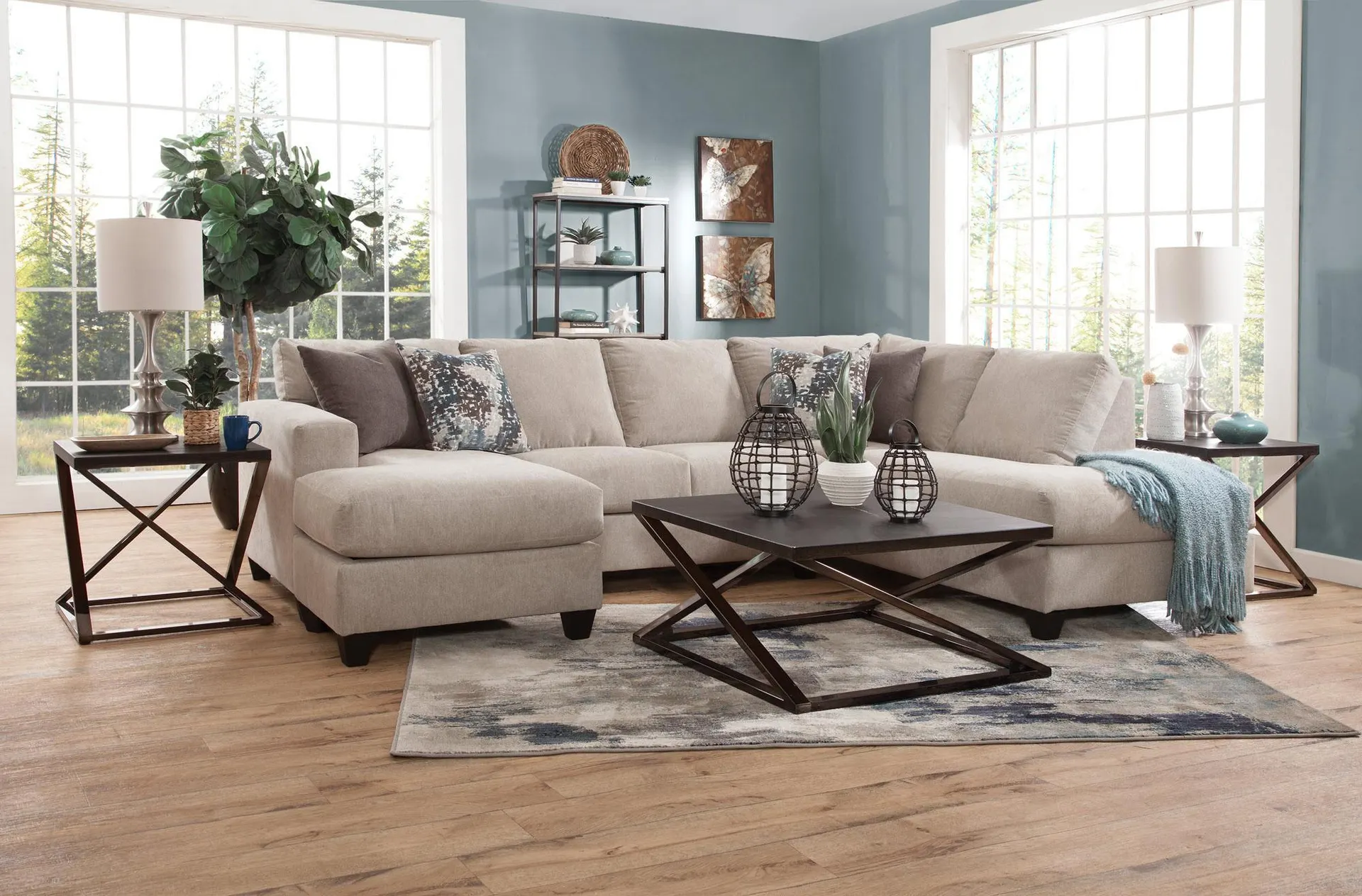 Jillian Jute Sofa Chaise with Lounger