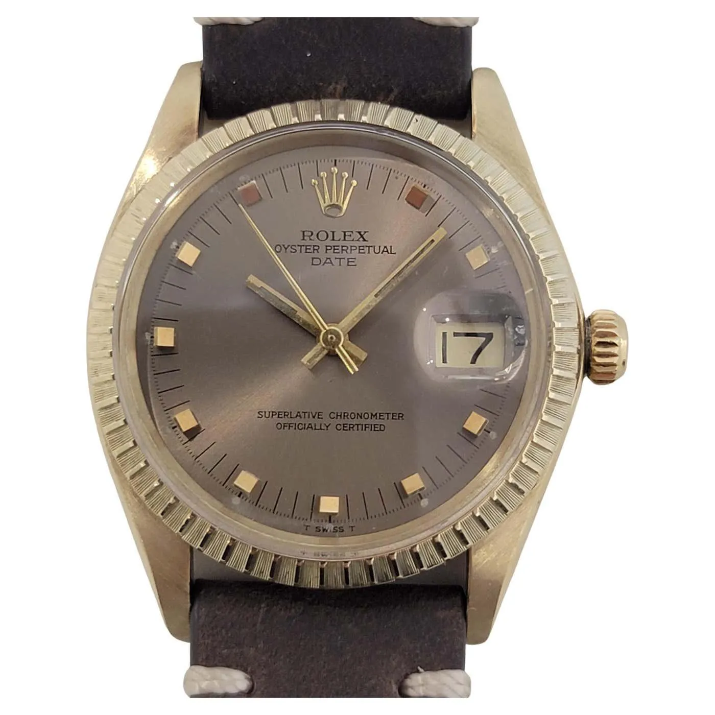 Men's Rolex Ref 1503 Oyster Perpetual Date 14k Gold Automatic 1970s RJC120B