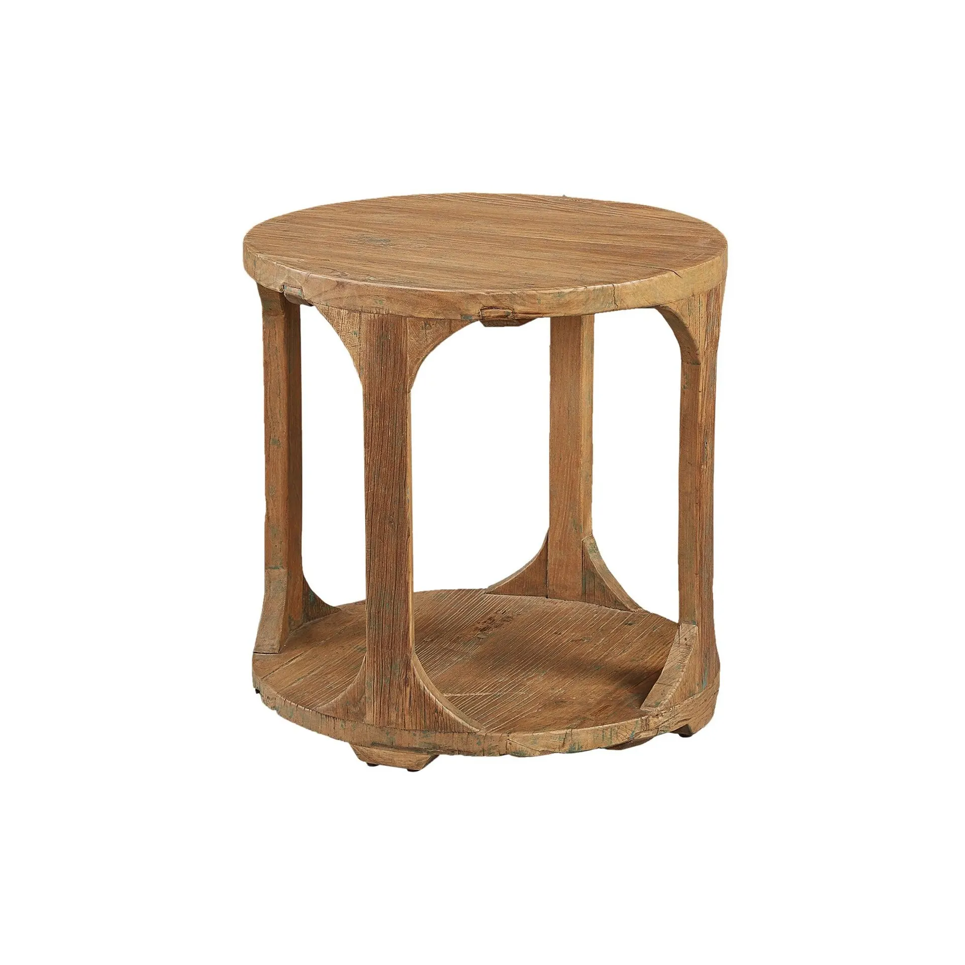 Round Reclaimed Elm End Table