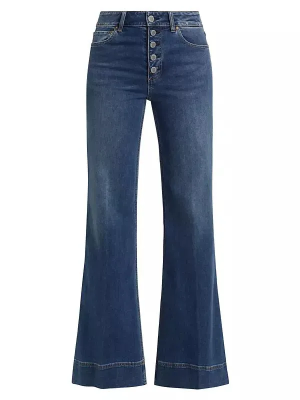 Missa Mr Exposed Button Fly Wide Leg Jean