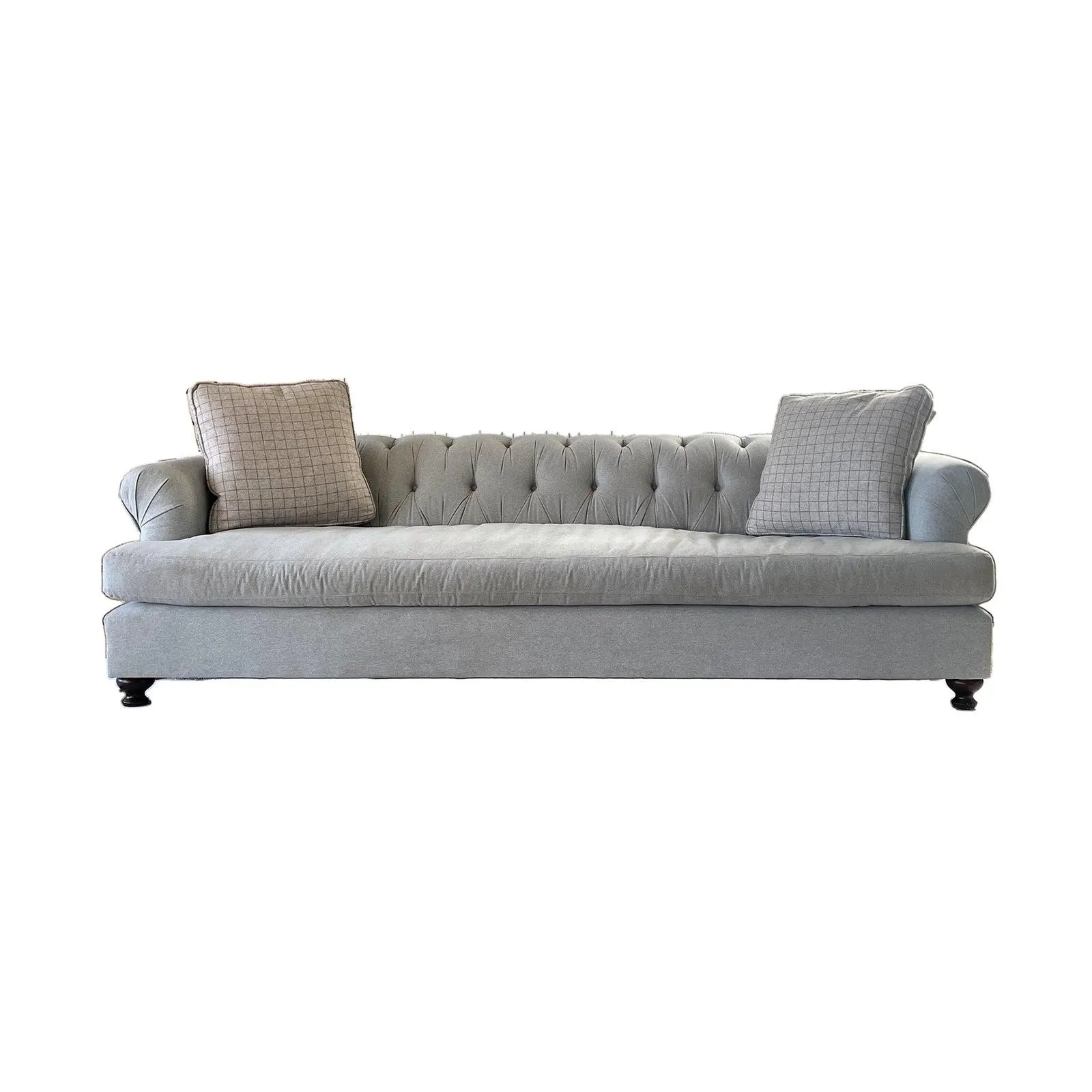 Tufted Sofa Vintage Roger & Chris Light Gray Rolled Top