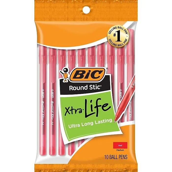 BIC Round Stic Xtra Life Ballpoint Pen,