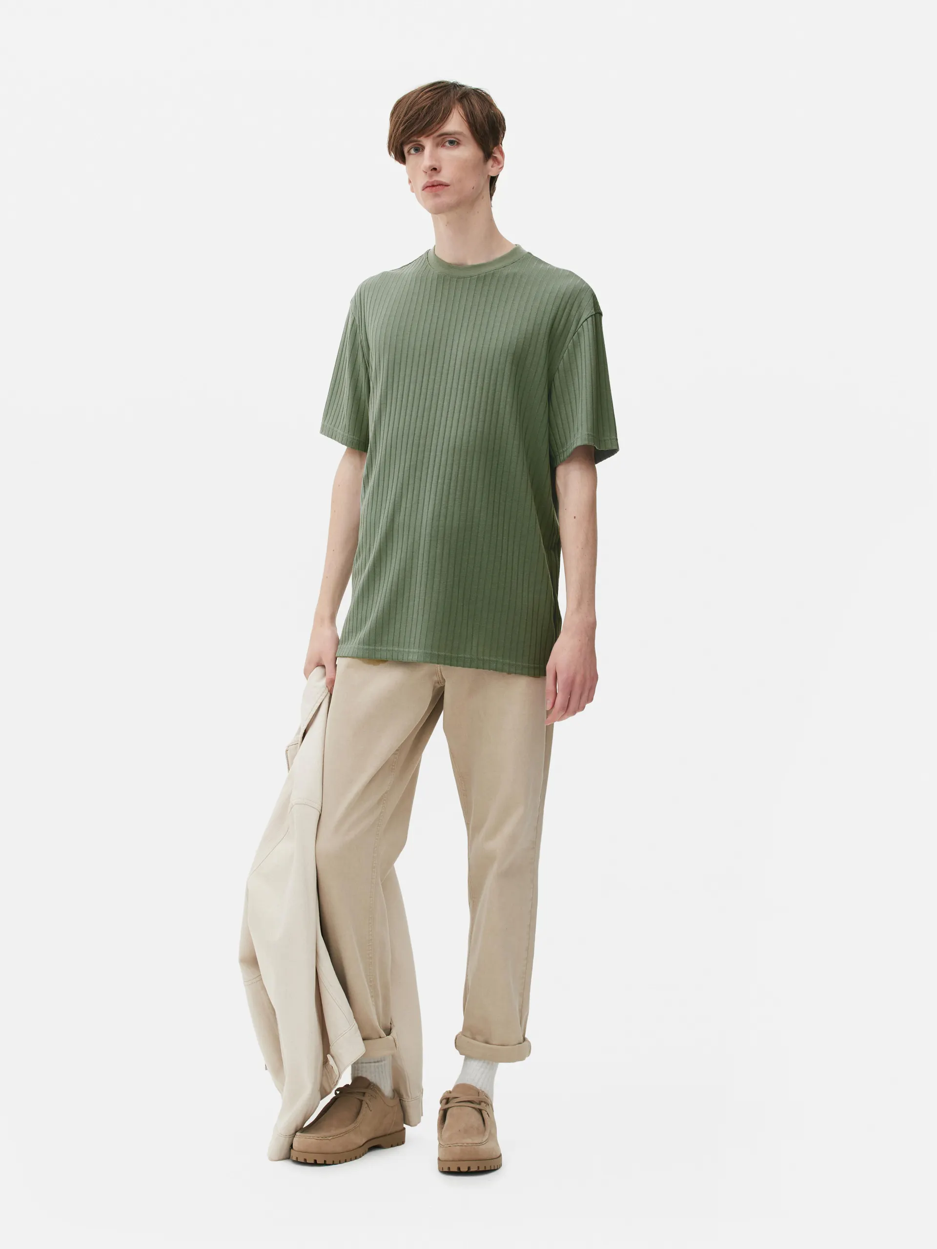 T-shirt corte folgado canelada