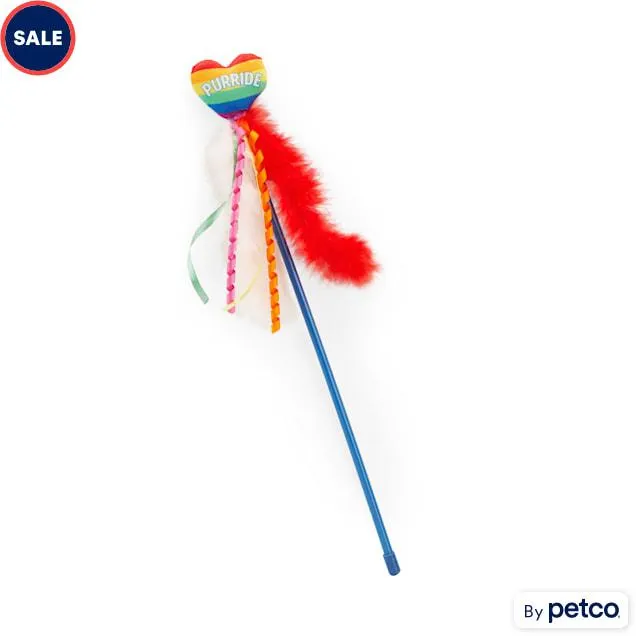 YOULY Rainbow Heart Cat Teaser Toy, Large