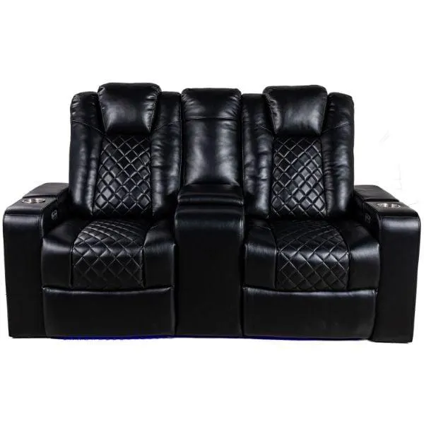 Savoy Dual Power Reclining Console Loveseat