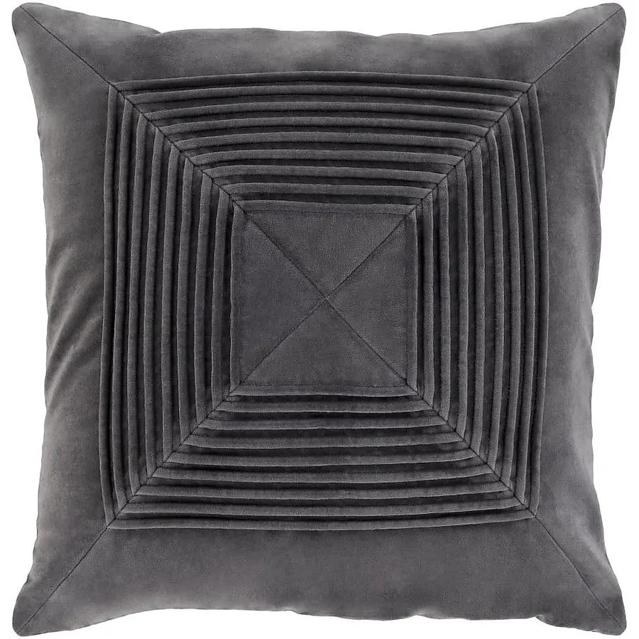 Surya Akira 20-in x 20-in Charcoal Square Indoor Decorative Pillow