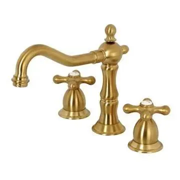 Restorers Heritage 8 Inch Widespread Bathroom Faucet - Metal Cross