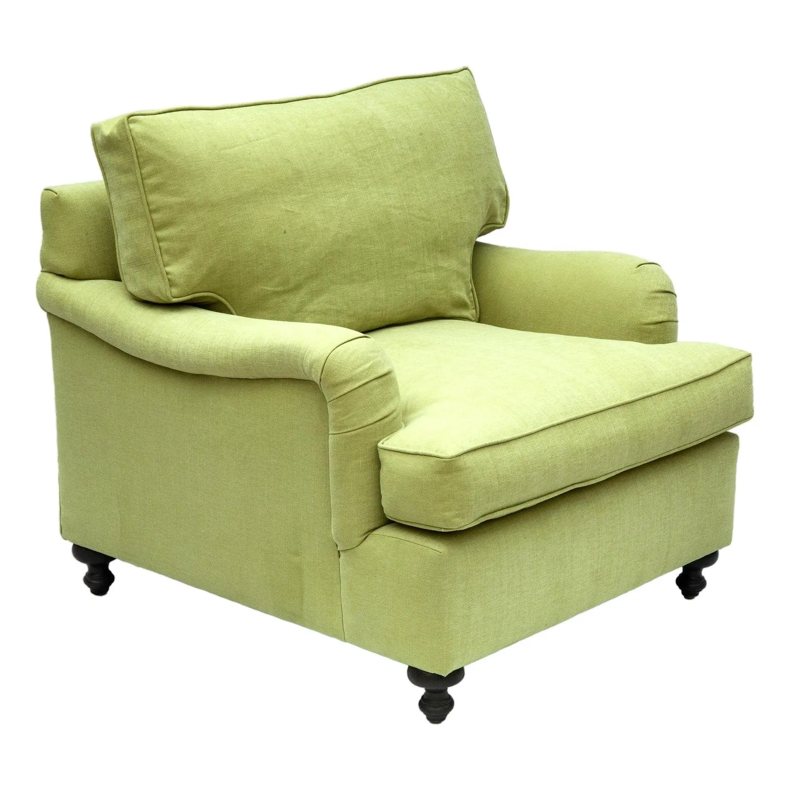 George Smith Feather & Down Club Chair in Lime Romo Linen