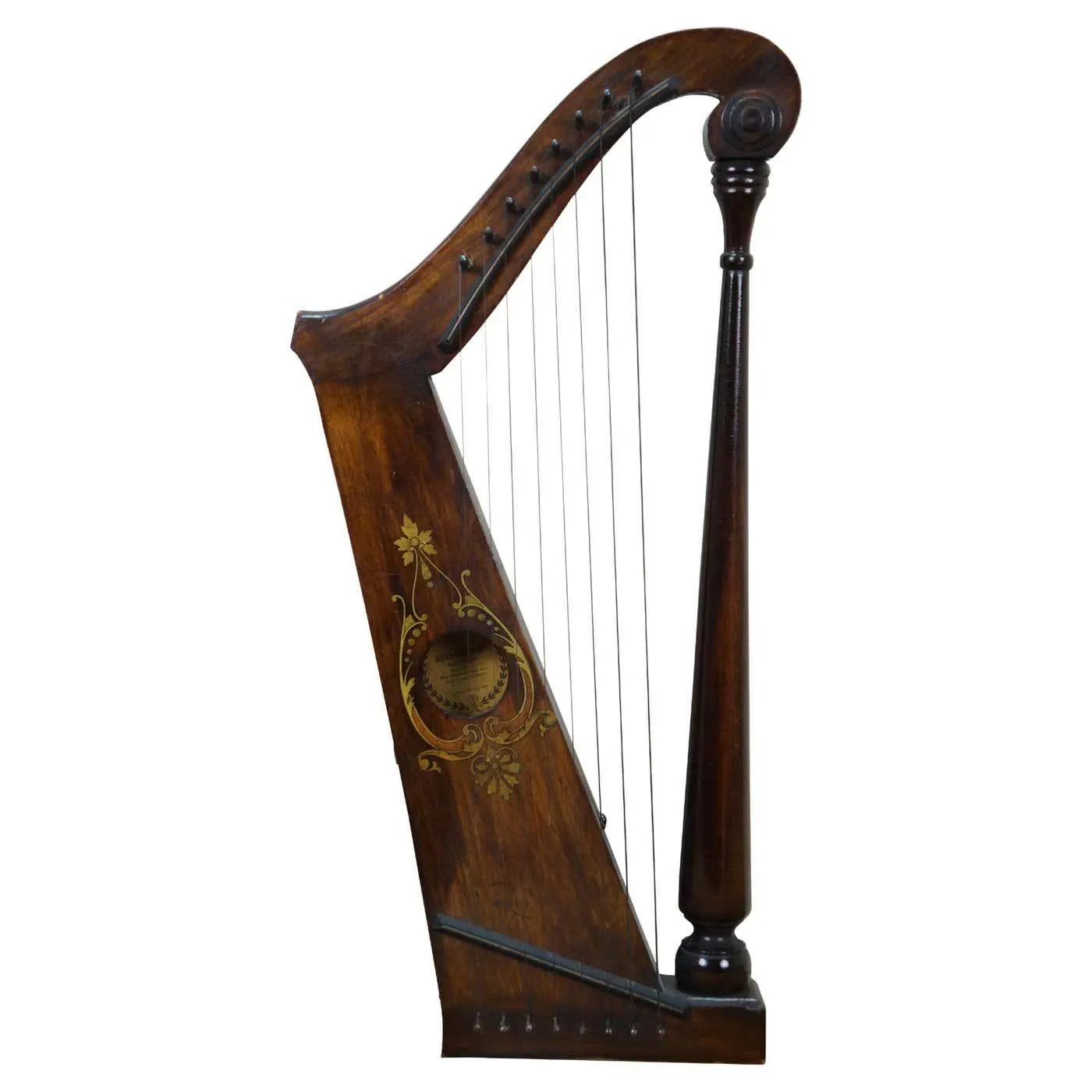 Antique Ward Stilson Mahogany 9584 Automatic Harp Music Box 22"