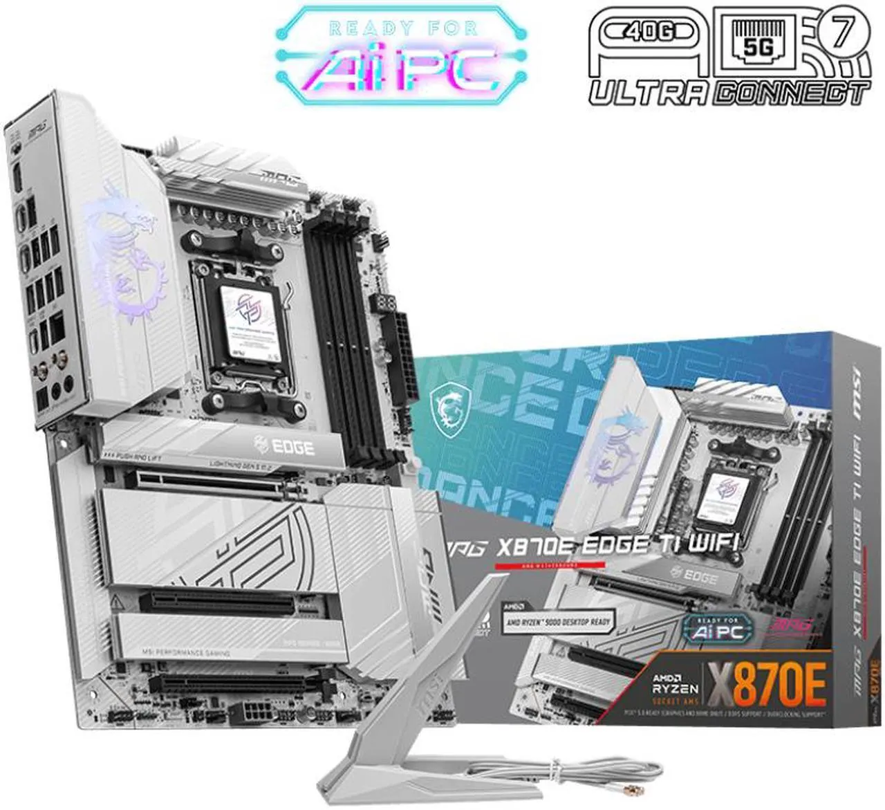 MSI MPG MPG X870E EDGE TI WIFI AM5 AMD X870E SATA 6Gb/s 5G LAN DDR5 M.2 Wi-Fi 7 ATX Motherboards