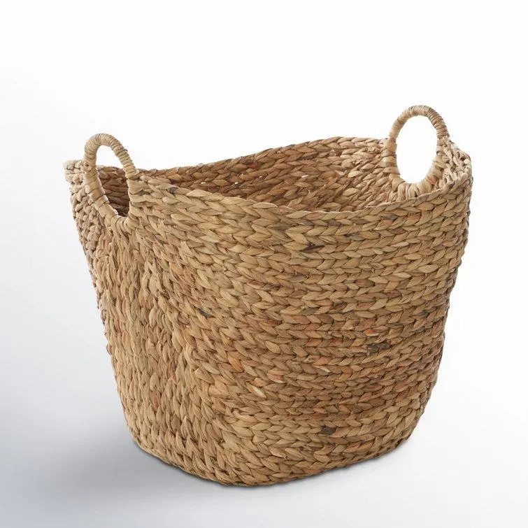 Seagrass Handmade Large Woven Decorative and Functional Storage Basket with Handles