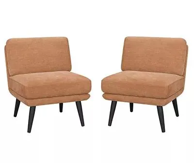 Sawyer Orange Armless Accent Chairs, 2-Pack