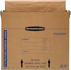 Bankers Box Large - up to 55" TV/Picture/Mirror - Moving Box 4 Pack, 48-in x 4-in x 33-in (7711301)
