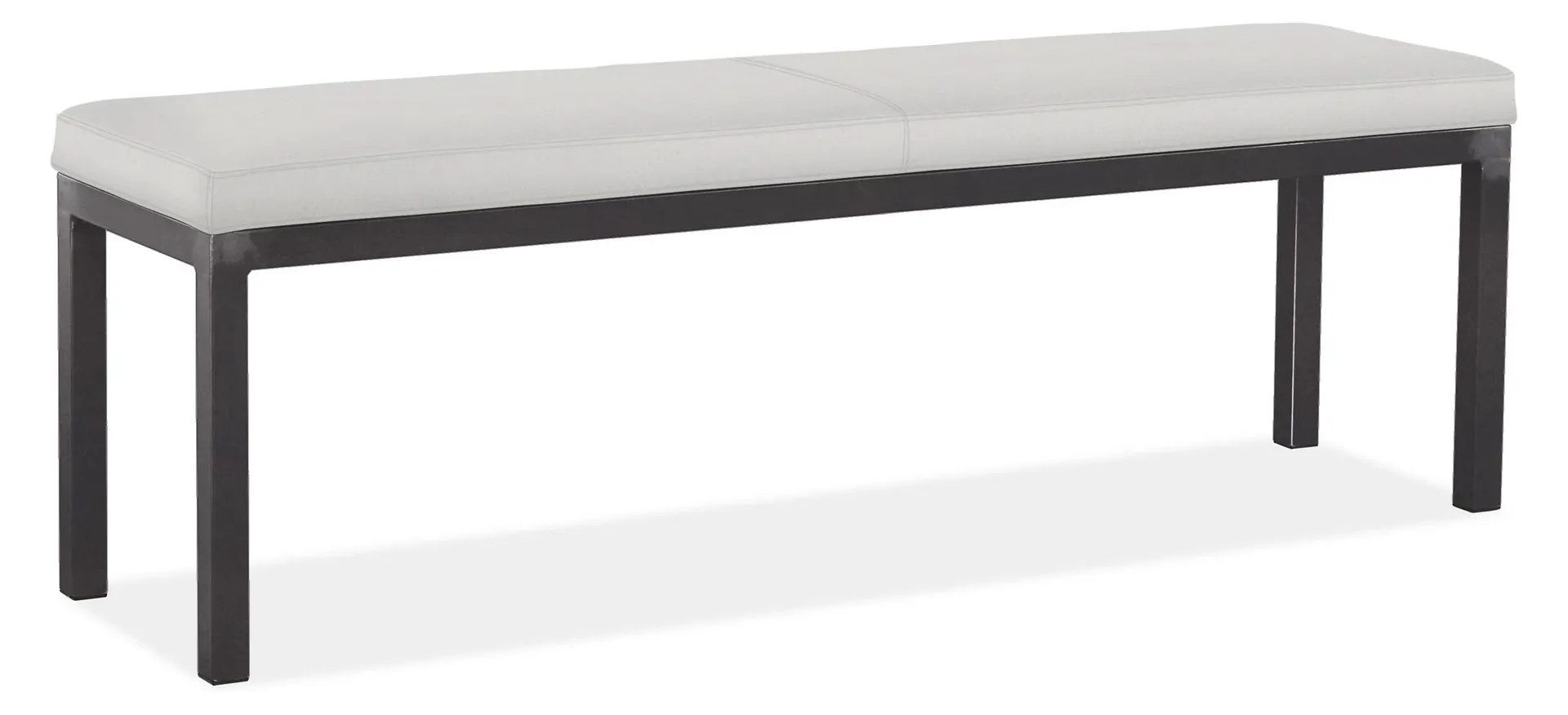 Parsons 58w 15d 18h Bench in View White with 1.5" Natural Steel Legs