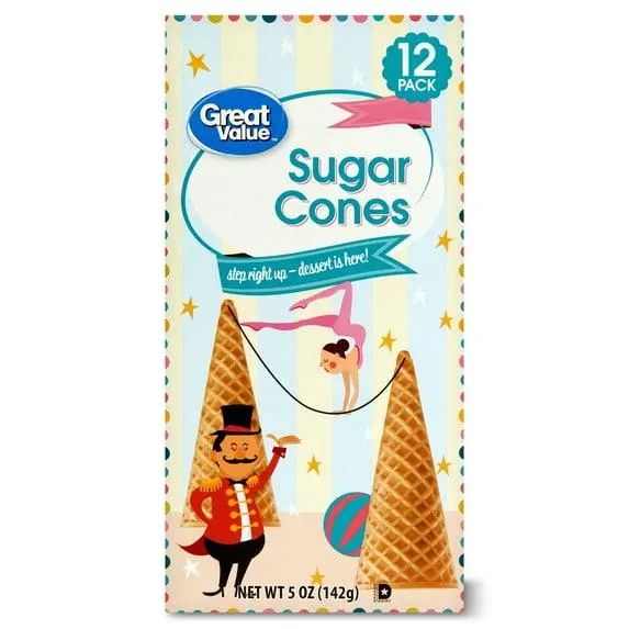 Great Value Sugar Cones, 5 oz, 12 Count