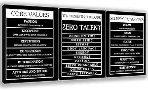 Inspirational Motivational Wall Art Set - Canvas Wall Art Framed Paintings for Office, Living Room, Bedroom - (36''W x 16''H)