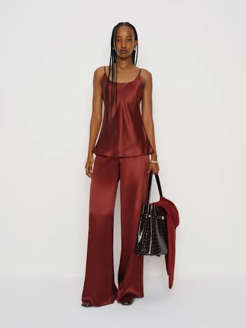 Celine Low Rise Silk Wide Leg Pant