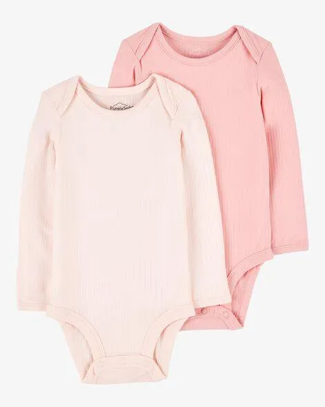 Baby 2-Pack Long-Sleeve PurelySoft Bodysuits