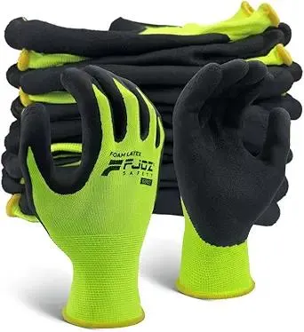 12 Pairs Foam Latex Coated Work Gloves with Breathable Nylon Shell for Precision Tasks, Construction, Warehouse