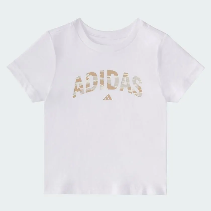 Two-Piece Short Sleeve Tee and Camo 3-Stripes Woven Shorts Set