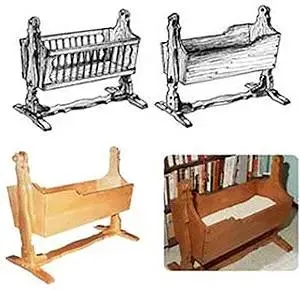 Woodcraft Project Paper Plan To Build Mission American Baby Cradle - Material Not Included