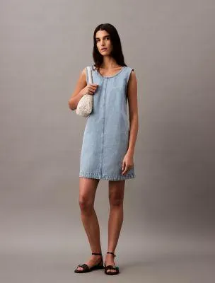 Denim Sleeveless Shift Dress
